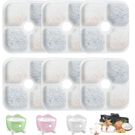 6 Pcs Filtre Fontaine Eau Chat, Filtre Fontaine à Eau pour Chats, Filtre Fontaines Chat pour Catit Pixi Animaux de Compagnie (1/5)