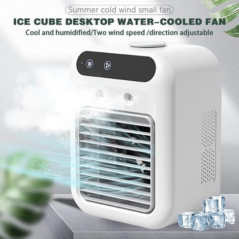 Mini refrigeratore d'acqua portatile con serbatoio da 500 ml, alimentazione USB, 2 velocità della ventola, 2 ore di autonomia della batteria - ALTRO (1/4)