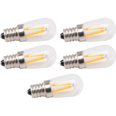 5er-Pack E12 LED-Kühlschranklampen, geringer Energieverbrauch und geringe Wärmeentwicklung, 120 V, warmweißes Licht (1/5)