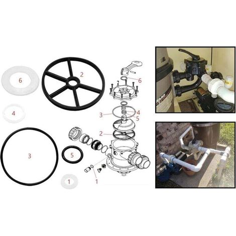 Ersatzteile für Pool-Sandfilter, Spinnendichtungssatz, Hayward Vario Flo 2-Zoll-Mehrwegeventil, kompatibel mit Hayward 1 1/2"-Kit SP0710 SP0710X SP0711 SP0712 (1/5)