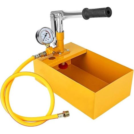 5 Litres 25 Bar Pompe D'essai Test Pression Manuelle avec Tuyau Mètre 1, 25KG Outil Testeur Vannes Pipeline pour Récipient Pression,Kit Testeur Hydraulique avec Manomètre,Pompe Essai,Pompe Remplissage (1/5)