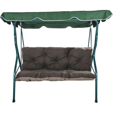 Coussins pour balancelle extérieur 180 x 60 x 50cm, Coussins de balancelle 3-2 places Noir, SETGARDEN