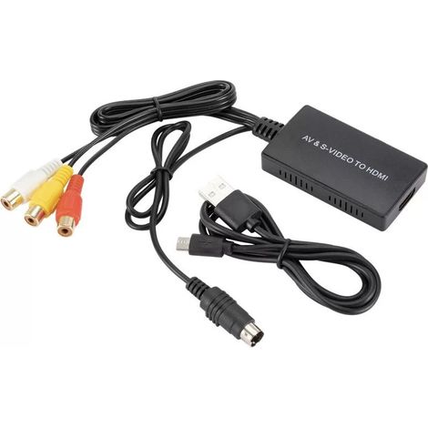 LYERCW - Convertisseur vidéo AV+S vers HDMI (1 pièce), adaptateur AV vers HDMI, convertisseur RCA vers HDMI compatible 1080p (1/5)