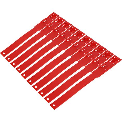 Lot de 10 colliers d'identification pour bovins (anneaux de marquage) - Fournitures pour l'élevage - Rouge (1/5)