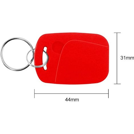 RFID Keyrings Dual Frequency 125KHz 13.56MHz 2-in-1 UID Composite Keychains Rewritable Used for Copy Clone Keys Cards Red S (1/3)
