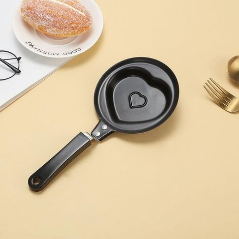 Poêle à œufs en forme de cœur – Poêle mini antiadhésive en aluminium avec revêtement céramique, idéale pour petits-déjeuners originaux (1/5)