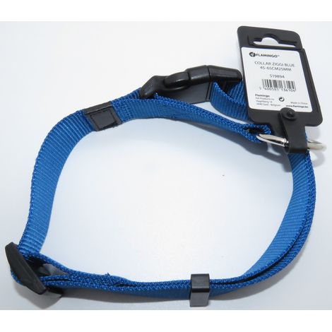 Collier Ziggi bleu 45 -65 cm. 25 mm taille L pour chien. - Flamingo (1/5)