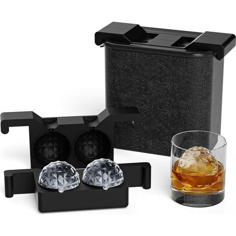 Eiswürfelform Kugel Silikon 6cm, 2er Set, Kristallklar, für Whiskey & Cocktails (1/5)