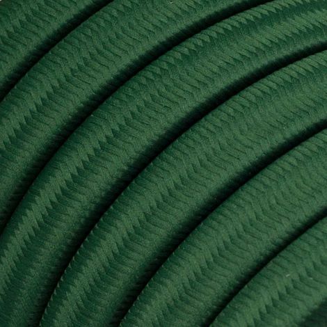 Creative-Cables, Cavo elettrico piatto per catenaria, Verde Scuro CM225, 25 m, Rivestito in tessuto effetto seta