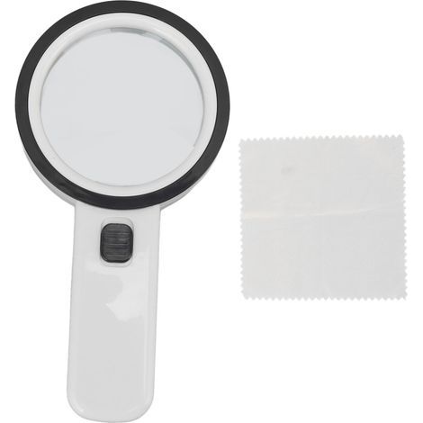 Large 30X Portable Magnifier, UV Inspection of Banknotes, 12 LED Illuminated Magnifier for Reading and Appraising Antique Jewelry (1/5)