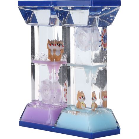 Machine à bulles de liquide coloré en forme de sablier, idéale pour les jeux sensoriels dans la chambre et la décoration de table. (1/5)