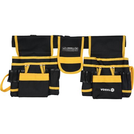 Vorel Cinturón de Herramientas, con bolsas cosidas, ideal para organizar herramientas de manera eficiente, diseño ergonómico, duradero, 1 pieza.