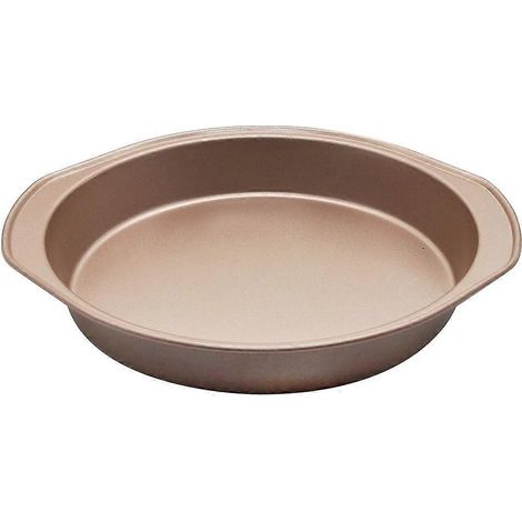 Plaque de cuisson résistante à l'usure, plaque de cuisson antiadhésive en métal, plaque à pizza, plaque de cuisson pour four-24.30X22.30X3.50CM-Golden