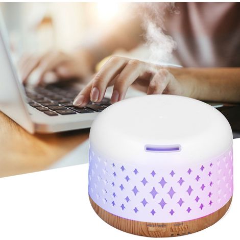 Humidificateur imitation bois 300 ml, humidificateur d'aromathérapie, humidificateur avec veilleuse intégrée, diffuseur d'aromathérapie imitation bois, norme américaine 100-240 V (1/5)