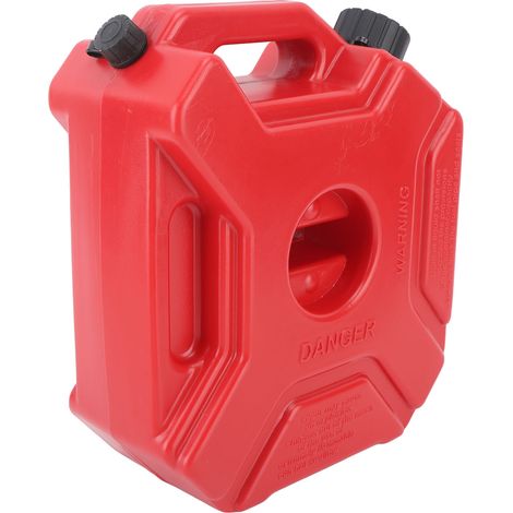 Réservoir d'essence 5L rouge, grand capacité portable pour voitures, motos, UTV, ATV et véhicules tout-terrain, avec support de fixation (1/5)