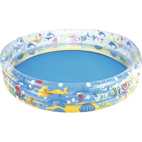 Piscine gonflable ronde 3 anneaux pour enfants, portable et pliable, bassin de loisirs (1/5)