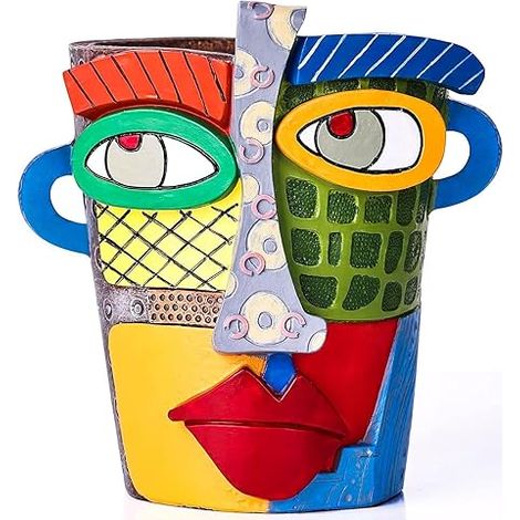 Sculpture abstraite résine moderne colorée, décoration salon chambre bureau étagère design (1/5)