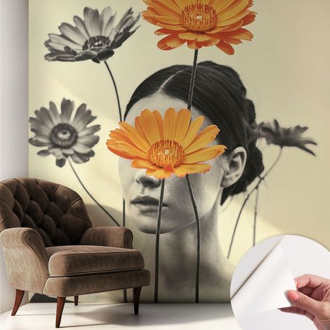 Tapete Selbstklebend - abwaschbar - Tapete mit Motiv - trendige Wanddeko - elegant Fototapete Surrealistische Vision 250x250 cm (1/5)