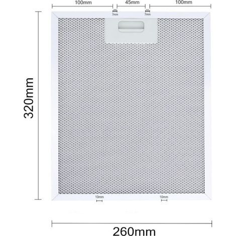 Compatible avec le filtre de hotte aspirante Whirlpool/Ikea/Jenn Air W10169961A, 320x260mm, kit de remplacement pour hotte aspirante de cuisine.