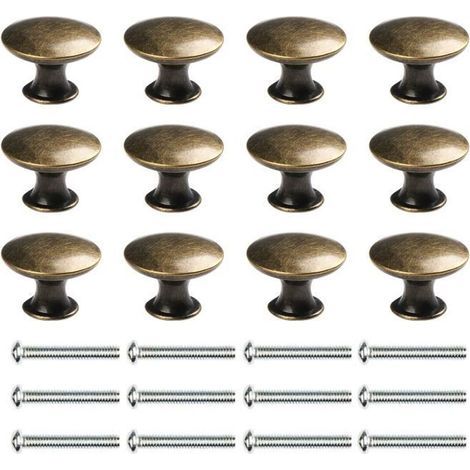 12PCS Poignées Meuble Cuisine Vintage Bronze Bouton de Porte pour Cuisine Meuble Placard de 30mm (1/4)