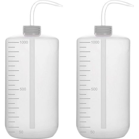 2 Paquet 1000 ml Flacons de Lavage en Plastique à Squeeze avec LDPE Ouverture Etroite, Bouteille D'arrosage à Presser Squeeze Wash Bottle, 1000ml (1/5)