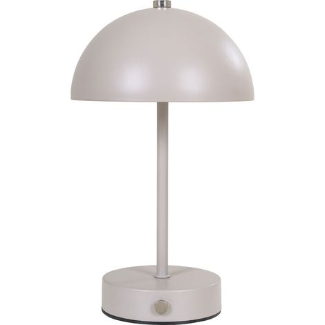 Lampada da tavolo Holt ricaricabile in metallo color sabbia e acciaio (1/4)
