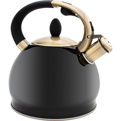 Bouilloire à gaz sifflante de style européen avec poignée en bronze (1/5)