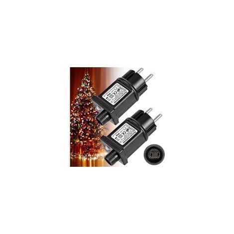 2 Pièce Transformateur 31V 6W LED d'Alimentation, Adaptateur Pilote Basse Tension Clignoteur IP44 avec 8 Modes, Minuterie et fonction Mémoire pour Guirlande, Lumières, Décorations de Noël (1/4)