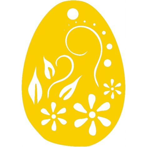 6. Ciondolo traforato a forma di uovo con fiori primaverili gialli (1/3)