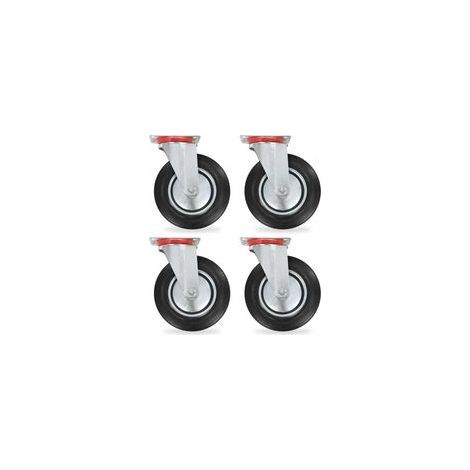 4 roulettes pivotantes, 200 mm-Chrom (1/5)
