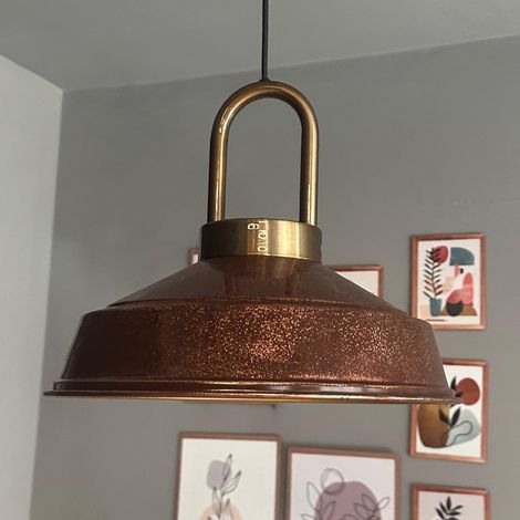 bamyum Asletl-35 Suspension Luminaire Rétro en Metal de 35 cm, Lustre de Salon Vintage, Éclairage de Plafond pour Chambre, Cuisine, Lampe Suspendue (1/5)