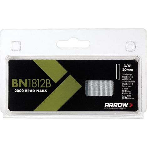 BN1812B Brad Nails 20mm Brown Head Pack 2000 (1/3)