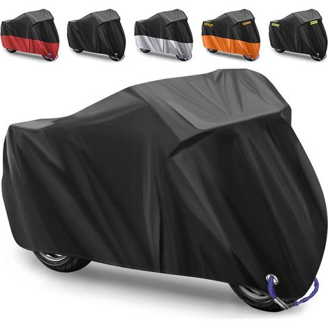 ZOLGINAH Housse de Protection pour Moto Housse de Moto Couverture Imperméable Housse de Protection pour Moto Exterieur en 210D Oxford Tissu pour Moto,Contre la Pluie,Les Rayons UV - 245 X 105 X 125CM (1/5)