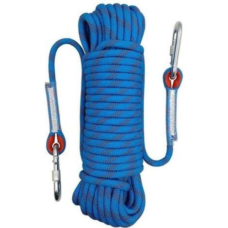 Corde d'escalade 15 m Nylon tressé haute résistance Force de traction 1000 kg Pour spéléologie et randonnée (1/5)
