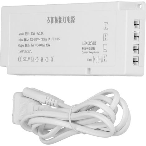 Alimentation LED 12V 40W 3.3A pour Armoire, Interface DuPont 6 broches, Courant et Tension Constants, Standard US AC 100-240V (1/5)