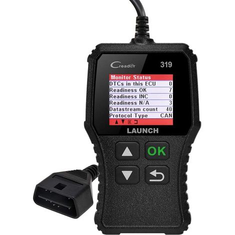 Escáner de diagnóstico automotriz Launch CR319 OBD2/EOBD/Can para leer y borrar códigos de error del motor, comprobador de sensores EVAP y O2 con búsqueda de definiciones de códigos, adecuado para pri