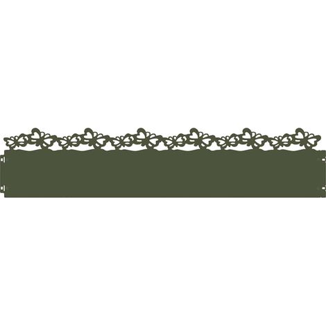 Lawn Edgings 20 pcs Olive Green 103 x 0.05 x 22 cm Steel vidaXL