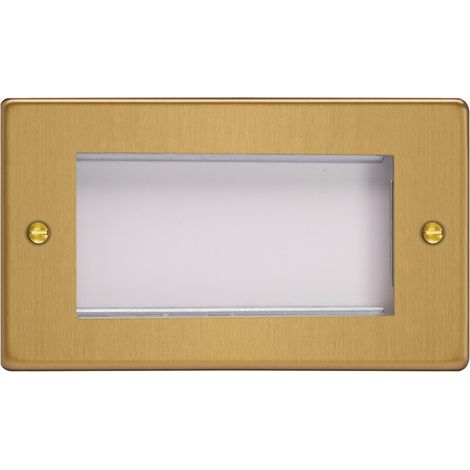 Varilight Datagrid Twin Plate (4 Grid Spaces) Brushed Brass