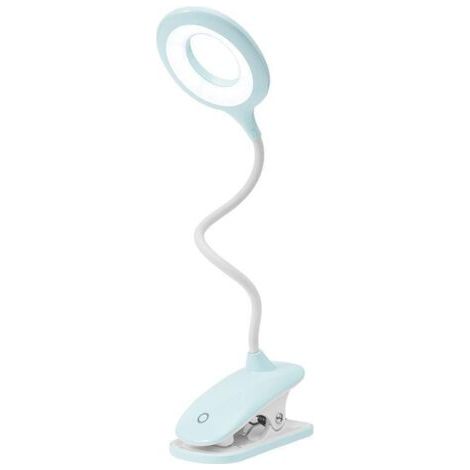 Lampe de Lecture LED Lampes Clips Lampe de Bureau pour enfant avec Cou Flexible USB rechargeable eReaders étudier le travail, Bleu (1/5)