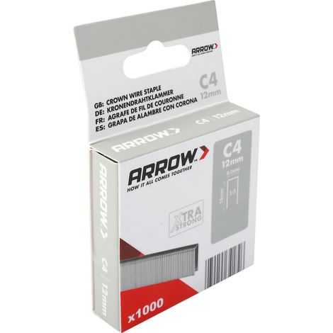 Arrow Tackerklammer Schmalrücken C4 12 mm Profilholz & Paneel 1000 Stück (1/3)
