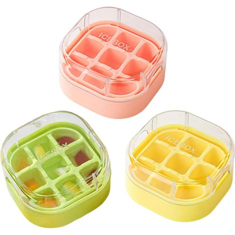 à Blocs de Glace Bac Glaçons Avec 9 Compartiments Et Couvercle (1/5)