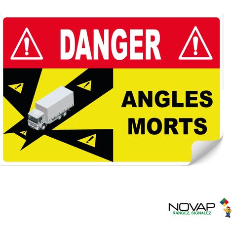 Panneau Angles morts pour camion - Adhésif - Haute visibilité - 250 x 170 mm - 4631073 (1/2)