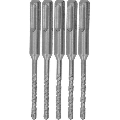 Lot de 5 forets à percussion à pointe carbure cémentée, 2 goujures, pour brique et pierre, diamètre d'ouverture 110 mm (5 mm / 0,20 po). (1/5)