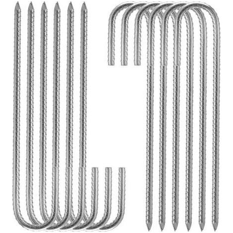 BUNTHAUS argent Piquets de fixation sol XL, Sardines, Lot de 10, galvanis, tente, 30 cm, Acier lectrozingu (1/4)