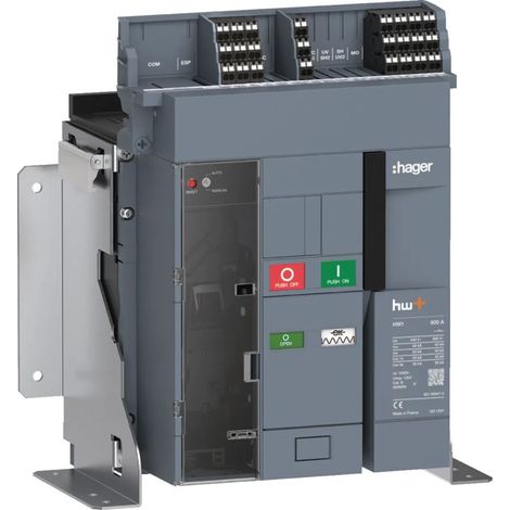 Disjoncteur Ouvert HW1 66kA 1000A 3P Débrochable pour TU sentinel - HAGER HW1E310DB