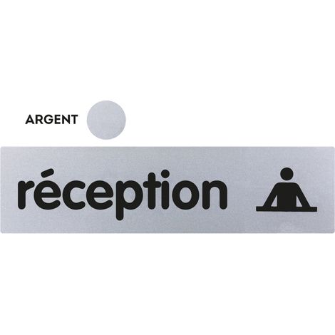 Plaque de porte Réception - Classique argent 170x45mm - 4320960