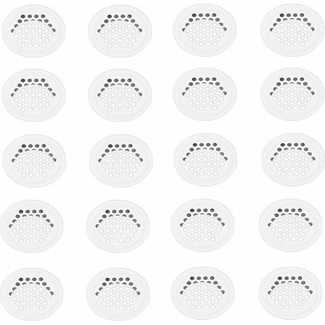 Rejilla de ventilación de 35 mm, 20 unidades, redonda, de acero inoxidable, color blanco, para muebles de cocina.