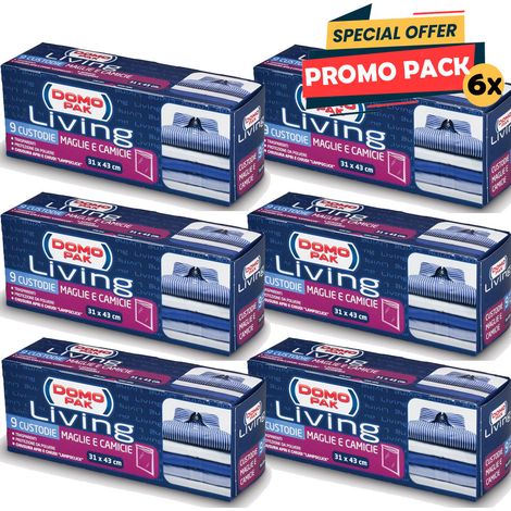 Custodia camicie domo pack impermeabile trasparente 9 pezzi (1/2)