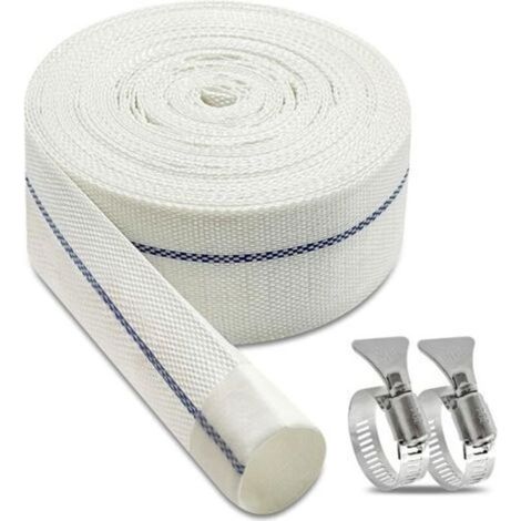 Tuyau refoulement tuyau plat 1 1/4 pouce, tuyau de décharge 10 m x 32 mm tuyau plat en tissu, avec clips, convient aux pompes s (1/5)