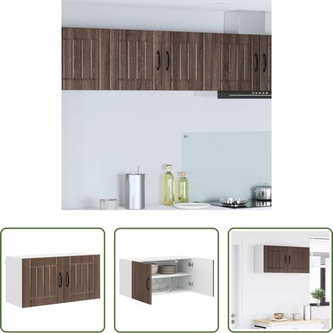 Küchenwandschrank -  Küchenschrank Braun Eichen-Optik 80 x 31 x 40 cm Holzwerkstoff (1/5)
